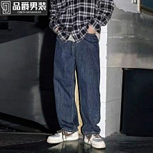 復古牛仔褲男寬松直筒闊腿長褲高街學生印花休閑褲子春秋新款-毛毛男裝 歷史價格詳細信息