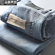 男裝 牛仔褲 丹寧 直筒褲 彈力 水洗 修身 L-4L 藍色 現貨【NoMorre】#3783 歷史價格詳細信息