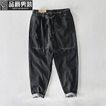 九分牛仔褲男直筒寬松2022年春秋新款潮牌薄款潮流秋季休閑長褲子 歷史價格詳細信息