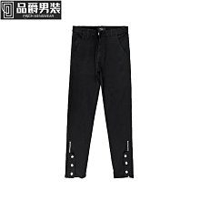 夏季潮牌高街ins黑色修身顯瘦破洞彈力牛仔褲男潮牌復古寬鬆長褲 歷史價格詳細信息