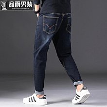 大碼牛仔褲潮胖男裝九分寬鬆直筒褲闊腿胖子9分加肥加大夏季薄款 歷史價格詳細信息