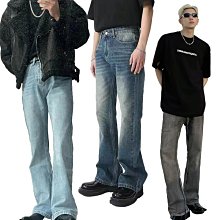 修飾腿型 品質  多款可選 夏季薄款美式微喇叭牛仔褲男 直筒寬鬆褲 顯瘦高街vibe褲子潮牌 淺藍色牛仔 刷色 歷史價格詳細信息