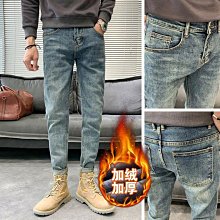 【緊身牛仔褲】♦✙春夏季高級輕奢新款牛仔褲男流行中腰胖子顯瘦氣質港風緊身休閒褲 歷史價格詳細信息