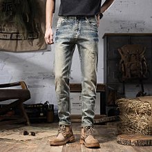潮牌破洞補丁牛仔褲男夏季新款修身小腳韓版潮流淺色百搭青年長褲 歷史價格詳細信息