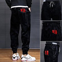 牛仔褲男春秋新款束腳淺色寬鬆哈倫褲直筒潮流九分褲子男生衣著牛仔長褲 歷史價格詳細信息