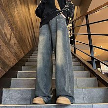 美式高街休閑牛仔褲直筒闊腿男款潮流復古vintage垂感寬松長褲子 歷史價格詳細信息