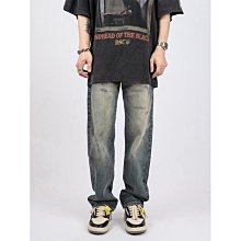 復古美式直筒破洞牛仔褲女小眾高腰寬鬆顯瘦闊腿拖地褲女工裝褲女 歷史價格詳細信息