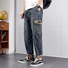 九分牛仔褲男直筒寬松2022年春秋新款潮牌薄款潮流秋季休閑長褲子 歷史價格詳細信息