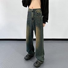 美式高街cleanfit褲子男純黑色微喇叭牛仔褲男顯瘦顯腿長直筒褲男 歷史價格詳細信息