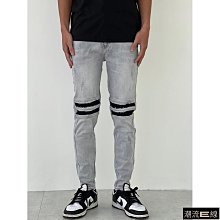 丹寧褲 刷破 破壞修身剪裁彈力高磅牛仔褲 小腳褲【S08K4177】現貨+預購 歷史價格詳細信息
