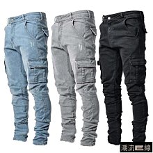 男士牛仔褲緊身牛仔褲彈力修身牛仔褲男士長褲工裝褲·晴子寶藏屋 歷史價格詳細信息