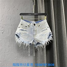 破洞牛仔短外套女 2023秋季新款 毛邊顯瘦修身單排扣淺藍上衣 歷史價格詳細信息