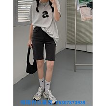 黑色高腰牛仔短褲女夏季新款大碼胖mm顯瘦遮肚小個子a字闊腿熱褲 歷史價格詳細信息