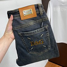 男裝代購#DIOR字母印花男士牛仔長褲薄款直筒彈力修身褲藍色洗水牛仔休閒褲 歷史價格詳細信息