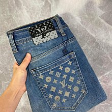 潮流時尚休閒印花牛仔褲男士高街國潮設計休閒直筒闊腿褲 歷史價格詳細信息