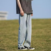 美式高街做舊復古水洗直筒牛仔褲男女款小眾寬鬆百搭闊腿拖地長褲 歷史價格詳細信息