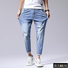 破洞牛仔短褲男寬鬆潮流大尺碼五分褲男士工裝五分褲馬褲夏季薄款熱賣 歷史價格詳細信息