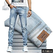 夏季牛仔褲男 薄款彈力淺色牛仔褲 男士修身小腳 牛仔褲 淡藍磨白休閒水洗牛仔長褲 韓版素面彈性休閒長褲 歷史價格詳細信息