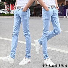 夏季純色彈力牛仔褲韓版修身小腳修身男士緊身褲青年修身牛仔褲 歷史價格詳細信息