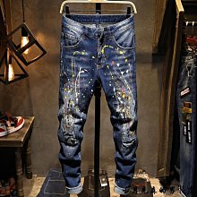 新品爆款歐美潮牌2023年秋冬新款小蜜蜂牛仔褲男緊身直筒刺繡休閒彈力長褲 歷史價格詳細信息