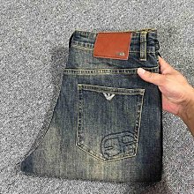 Leann代購~Armani 24秋季新款黑色牛仔褲男士修身小直筒彈力休閒百搭長褲子 歷史價格詳細信息