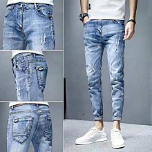 【好質量】彈力牛仔褲百搭彈性工作褲潮流休閒褲修身顯瘦小腳褲 破洞牛仔長褲 9分褲小賈斯汀男 大碼修身彈力 丹寧牛仔褲-22號穿搭 價格比較,價格查詢,歷史價格詳細信息