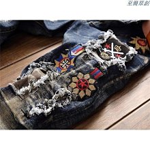 布貼個性破洞牛仔褲男直筒淺色乞丐褲男生褲子夏季新款韓版潮流爛 歷史價格詳細信息