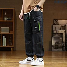 褲子男新款工裝褲男士寬鬆大碼多口袋韓版休閒褲拉鏈哈倫長褲子男 歷史價格詳細信息