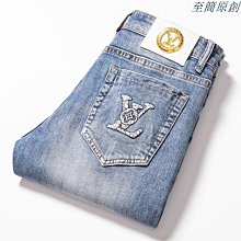 新款  歐牛仔褲男緊身窄管厚款彈力休閒刺繡休閒長褲 歷史價格詳細信息
