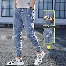 夏季牛仔褲 夏季微寬鬆錐形褲男窄管薄款淺色褲子簡約百搭九分牛仔褲斜插袋潮 歷史價格詳細信息