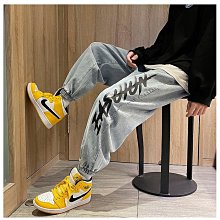 港風直筒春季牛仔褲男士寬鬆休閒韓版潮流九分休閒闊腿長褲子 歷史價格詳細信息