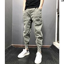 時尚潮流工裝褲 休閒哈倫褲 男褲 款春秋純棉工裝褲男休閒褲男褲子男寬鬆褲九分褲哈倫褲長褲FKS953 歷史價格詳細信息