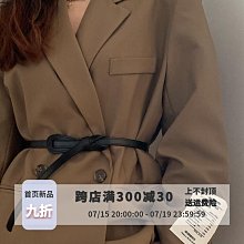 細腰帶女真皮配西裝百搭裝飾連衣裙子高級感2022新款黑色大衣皮帶大衣腰帶-促銷 歷史價格詳細信息