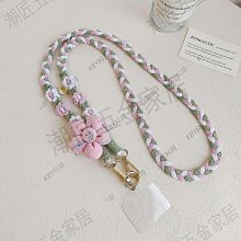 手工編織花花手機掛繩斜挎可背diy材料掛脖可調節電話鏈成品客製化 歷史價格詳細信息