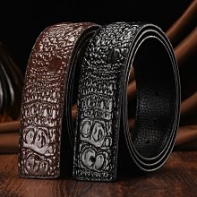 現貨 鱷魚真皮腰帶女士百搭潮流時尚皮帶黑色女款裝飾牛仔褲夏新款牛皮-簡約 歷史價格詳細信息