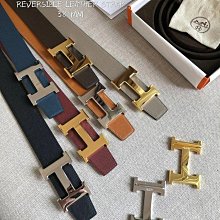 【KK精選】HERMES愛馬仕新款皮帶 男士真皮雙面可用頭層牛皮皮帶 時尚U字扣 百搭 歷史價格詳細信息