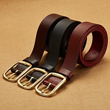 皮帶復古皮帶男真皮針扣頭層純牛皮手工休閑工裝牛仔褲腰帶青年簡約潮 歷史價格詳細信息