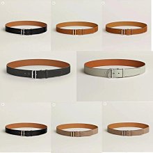UU代購#HERMES新品皮帶女士頭層小牛皮時尚百搭雙面可用腰帶2.4寬 歷史價格詳細信息