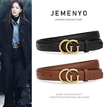 女士皮帶真皮百搭黑色牛仔褲帶2022新款簡約復古銀扣細腰帶高級感大衣腰帶-促銷 歷史價格詳細信息