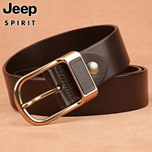 皮帶jeep美式風男士皮帶男針扣潮年輕人韓版頭層純牛皮腰帶真皮褲帶 歷史價格詳細信息