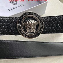 versace皮帶腰帶99新保眞正品意大利產男女同款雙層荔枝紋牛皮手感細膩帶頭有 歷史價格詳細信息