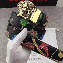 versace皮帶腰帶99新保眞正品意大利產男女同款雙層荔枝紋牛皮手感細膩帶頭有 歷史價格詳細信息