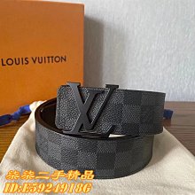 LV 路易威登 INITIALES黑灰老花 4CM 男生皮帶 腰帶 M0157 歷史價格詳細信息