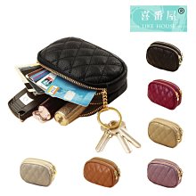 【喜番屋】真皮牛皮菱格紋女士鍊條肩揹包小包手機包女包【LB1002】 歷史價格詳細信息