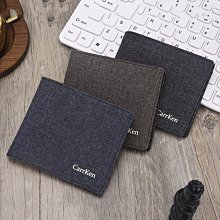 男士短款錢包超薄學生帆布日韓橫款小錢夾簡約豎款青年個性軟皮夾~特價 歷史價格詳細信息