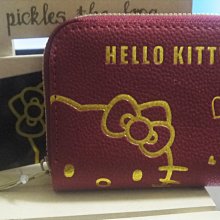 正版﹝Sanrio﹞授權※Hello Kitty凱蒂貓※【Kitty胭脂紅色大臉燙金圖案】拉鍊式零錢包 價格比較,價格查詢,歷史價格詳細信息