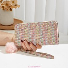 女生包包 長款錢包 女士包 2024新款時尚簡約零錢包 毛球裝飾手拿包 女 歷史價格詳細信息