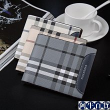 時尚錢包男短款橫款超薄青少年豎款青年個性錢夾男生學生格子皮夾~特價 歷史價格詳細信息