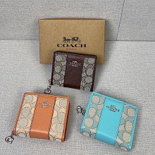 COACH CU990 馬車LOGO緹花布皮飾扣式手機長夾.午夜藍 歷史價格詳細信息