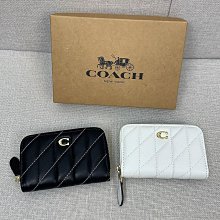 COACH 蔻驰  真皮 編織 多功能 長夾 拉鍊包14卡 二手真品 白色 有Bottega Veneta/Chanel 歷史價格詳細信息